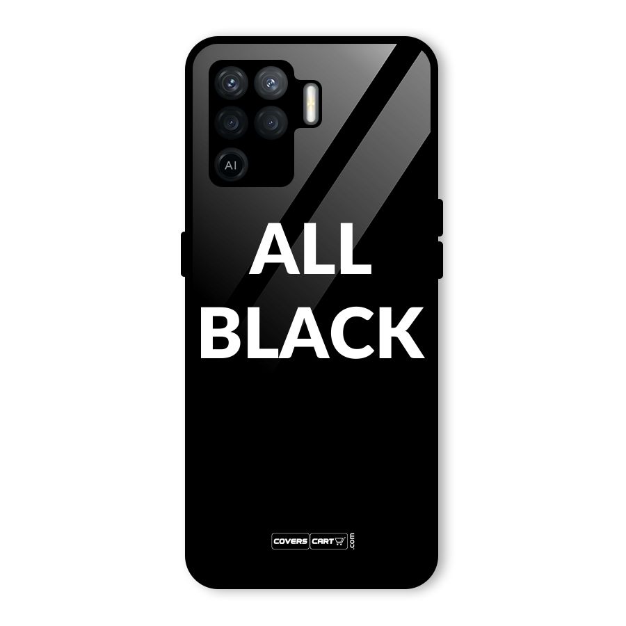 Raftaar All Black Glass Back Case for Oppo F19 Pro