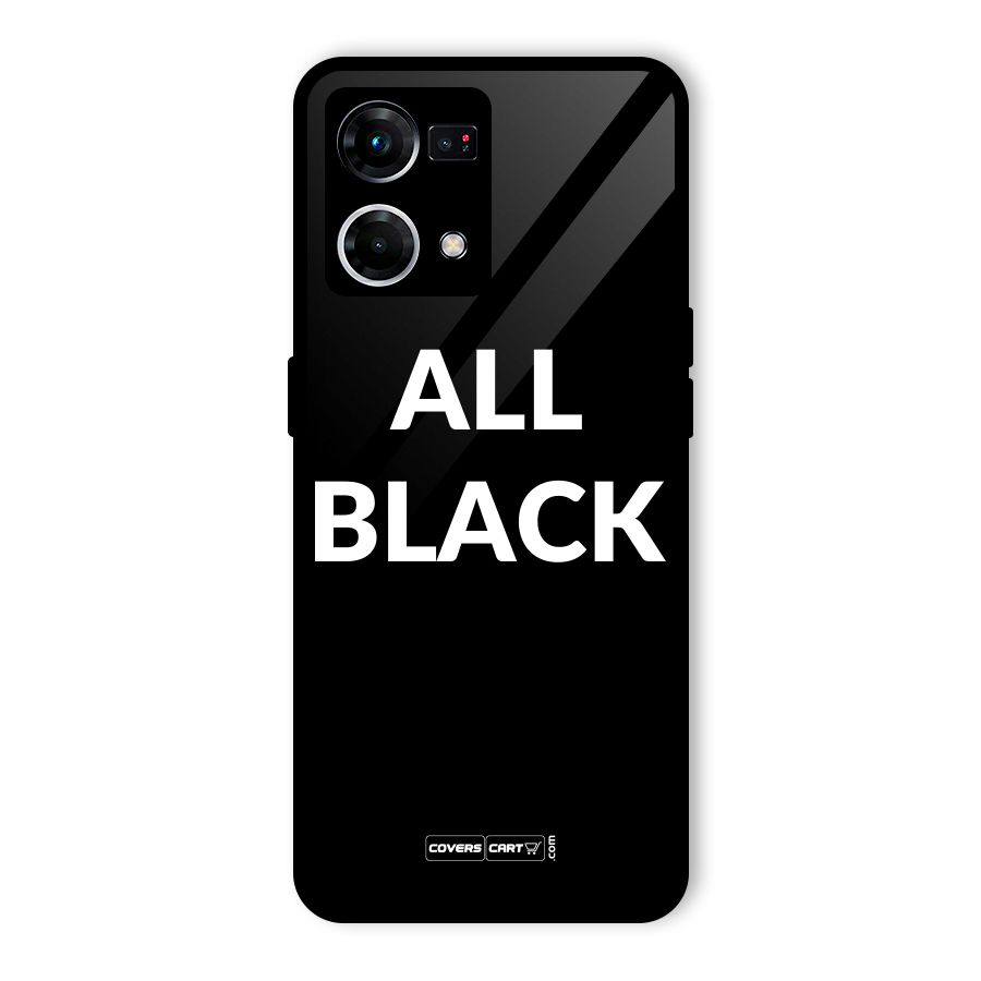Raftaar All Black Glass Back Case for Oppo F21 Pro 4G