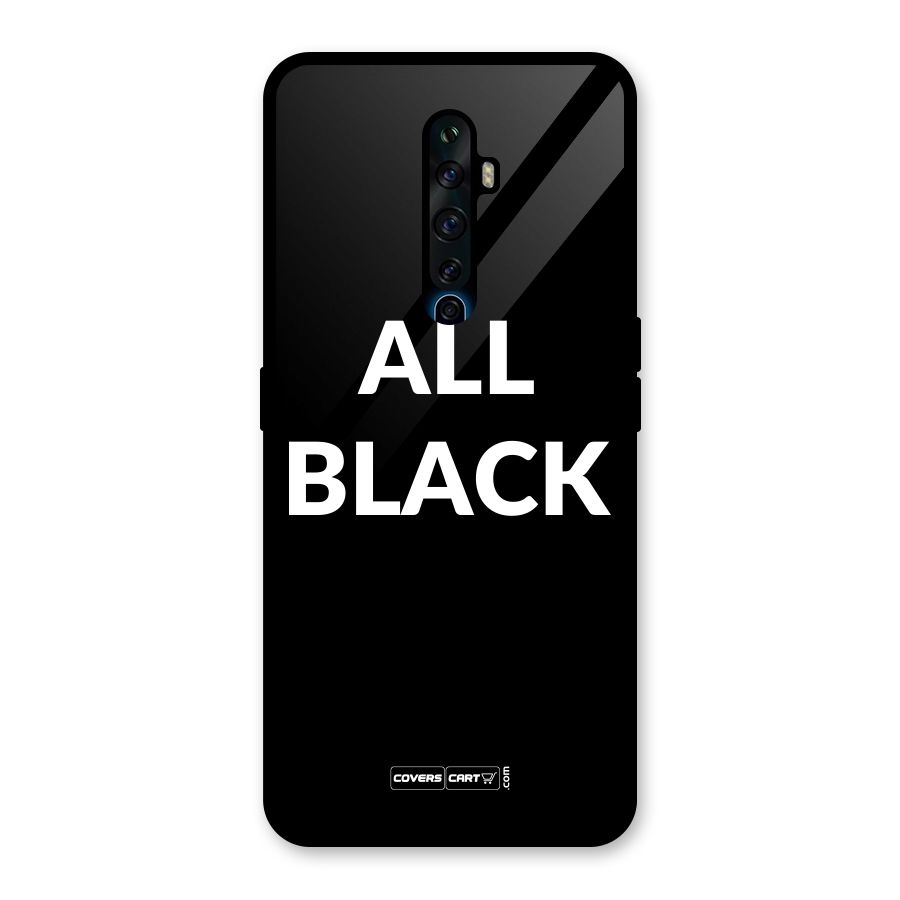 Raftaar All Black Glass Back Case for Oppo Reno2 F