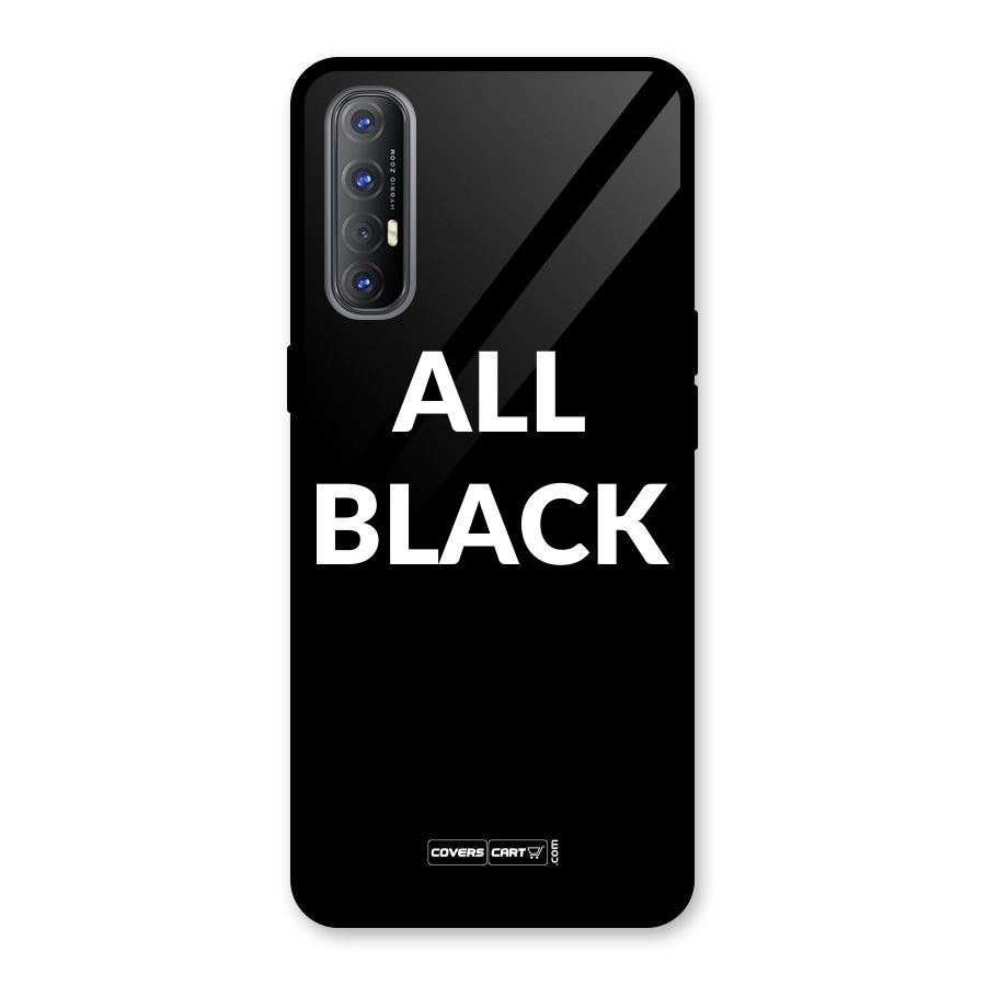 Raftaar All Black Glass Back Case for Oppo Reno3 Pro