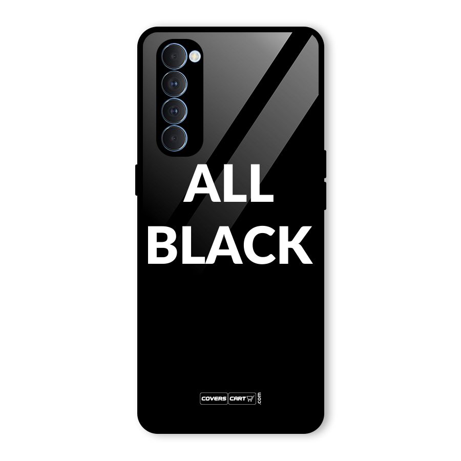 Raftaar All Black Glass Back Case for Oppo Reno4 Pro