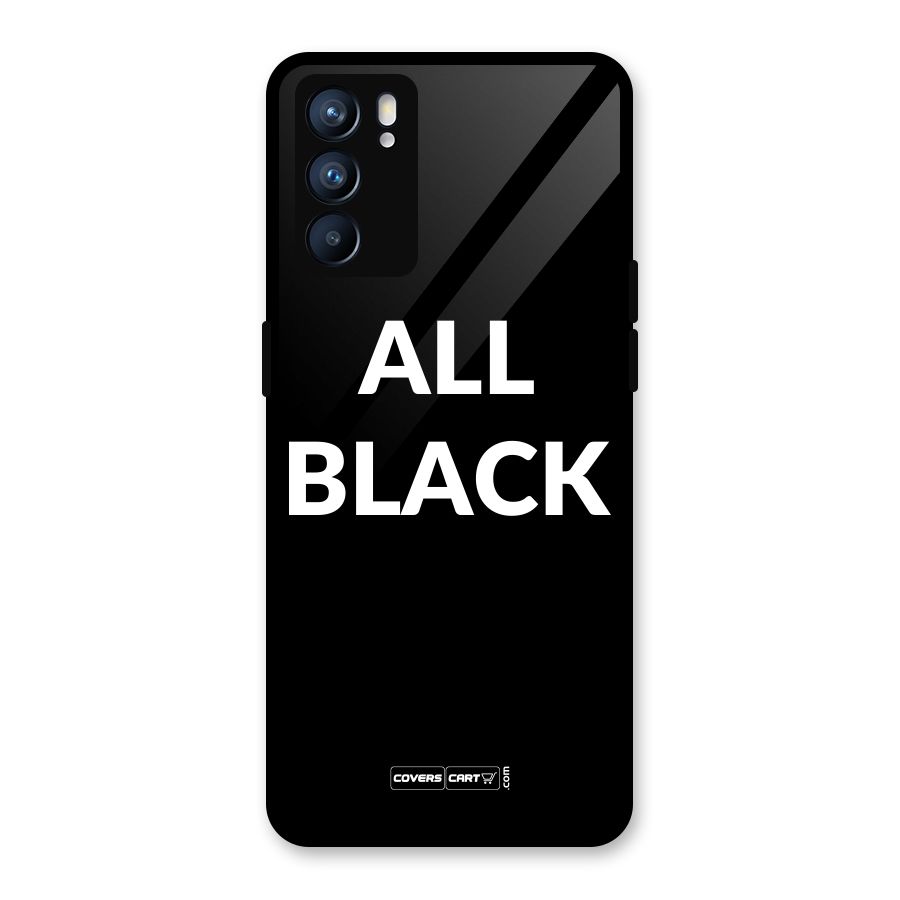 Raftaar All Black Glass Back Case for Oppo Reno6 5G