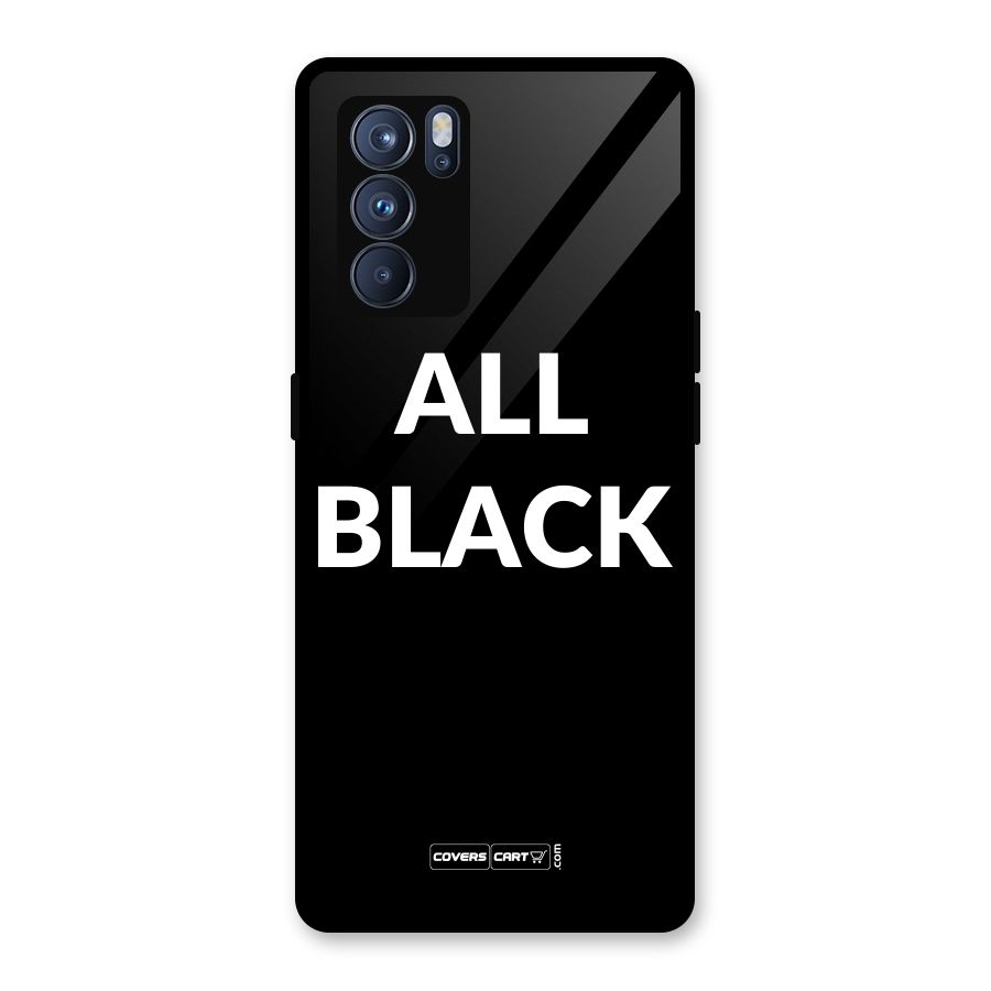 Raftaar All Black Glass Back Case for Oppo Reno6 Pro 5G