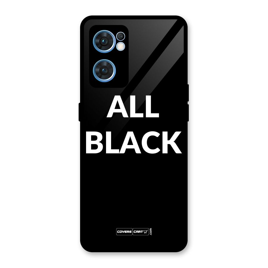Raftaar All Black Glass Back Case for Oppo Reno7 5G
