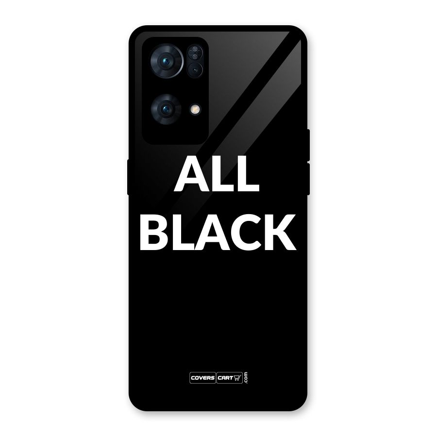 Raftaar All Black Glass Back Case for Oppo Reno7 Pro 5G