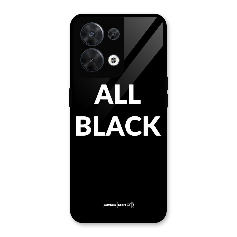 Raftaar All Black Glass Back Case for Oppo Reno8 5G