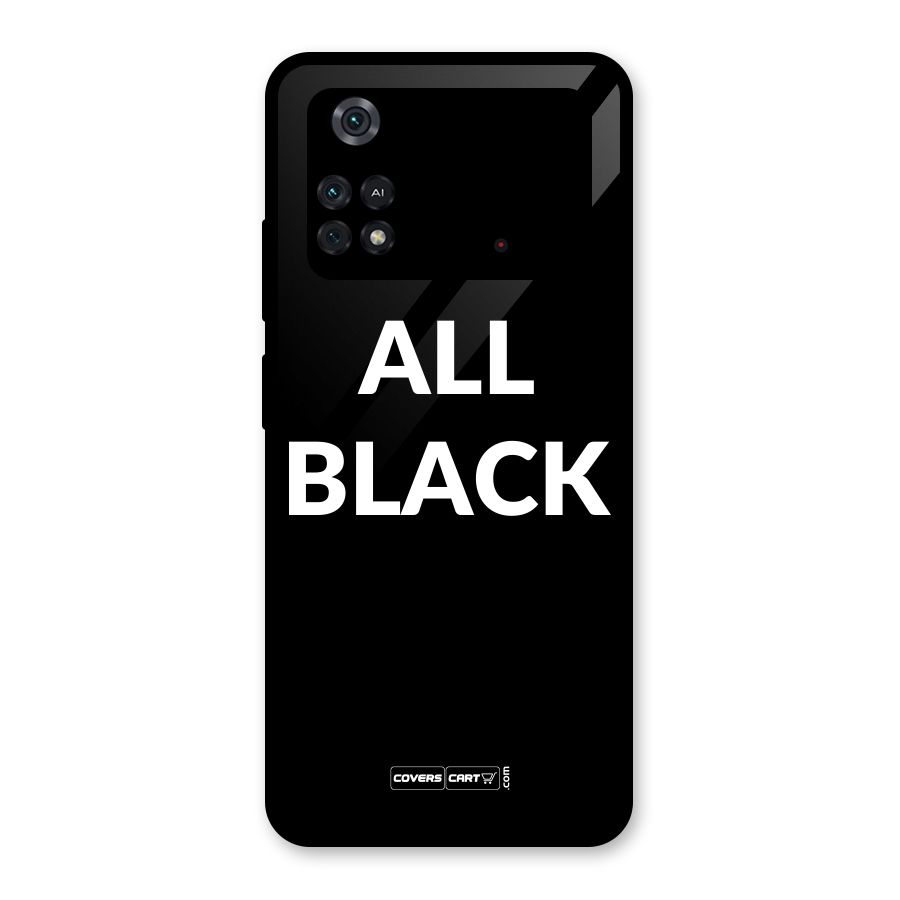 Raftaar All Black Glass Back Case for Poco M4 Pro 4G