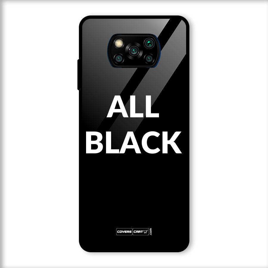 Raftaar All Black Glass Back Case for Poco X3
