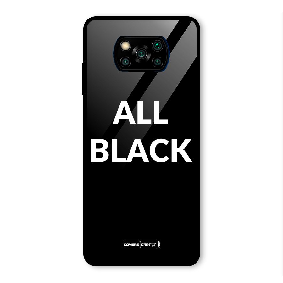 Raftaar All Black Glass Back Case for Poco X3 Pro