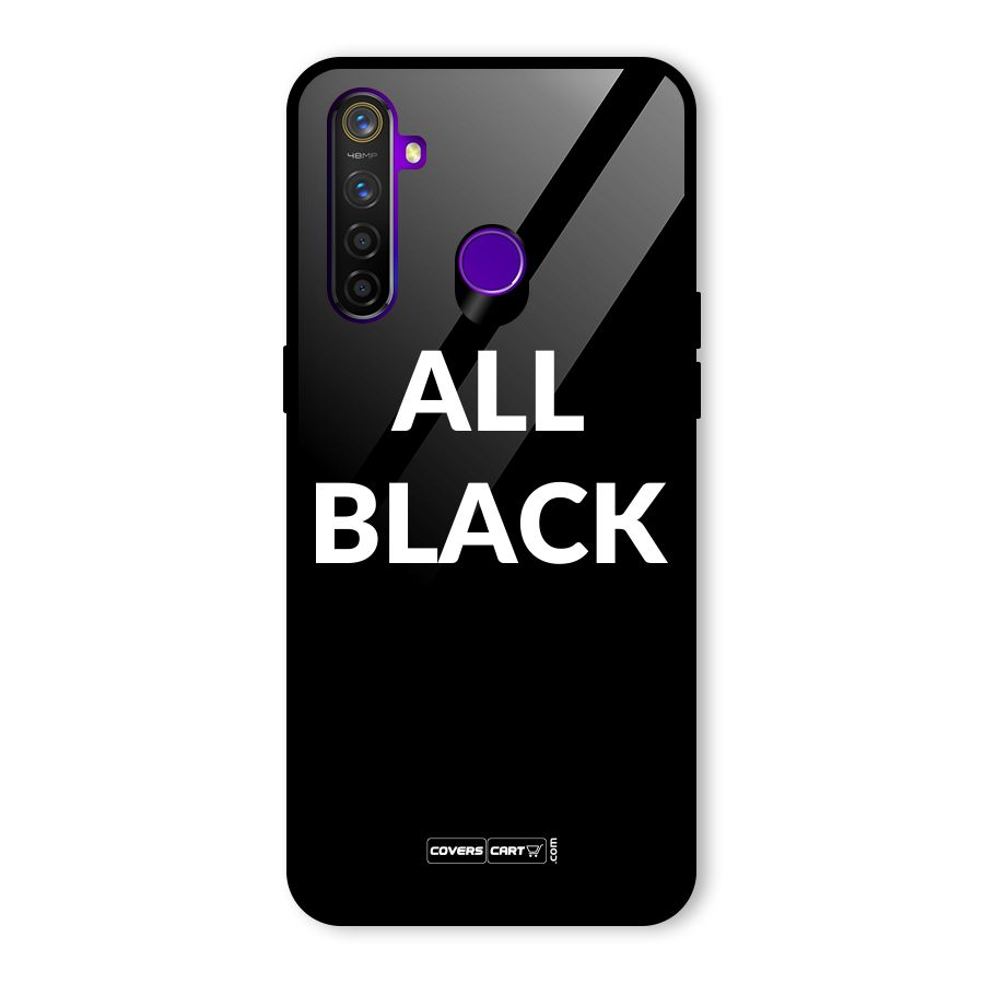 Raftaar All Black Glass Back Case for Realme 5 Pro