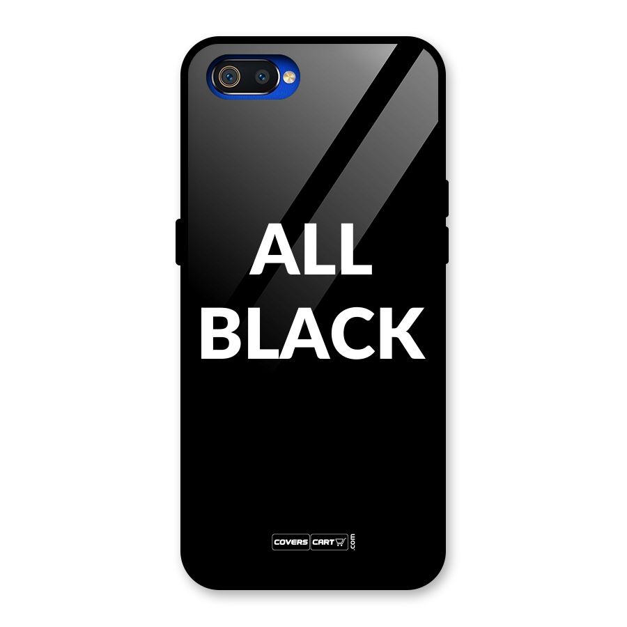 Raftaar All Black Glass Back Case for Realme C2