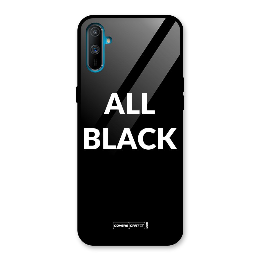 Raftaar All Black Glass Back Case for Realme C3