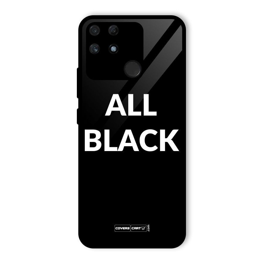 Raftaar All Black Glass Back Case for Realme Narzo 50A