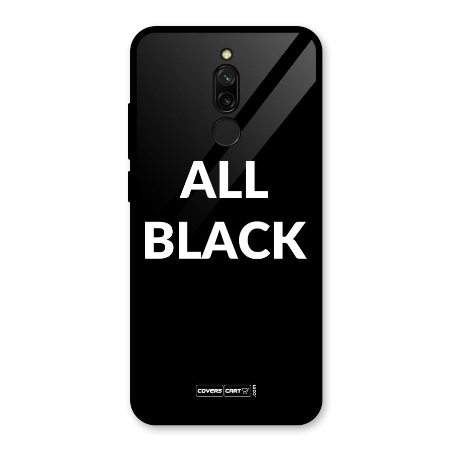 Raftaar All Black Glass Back Case for Redmi 8