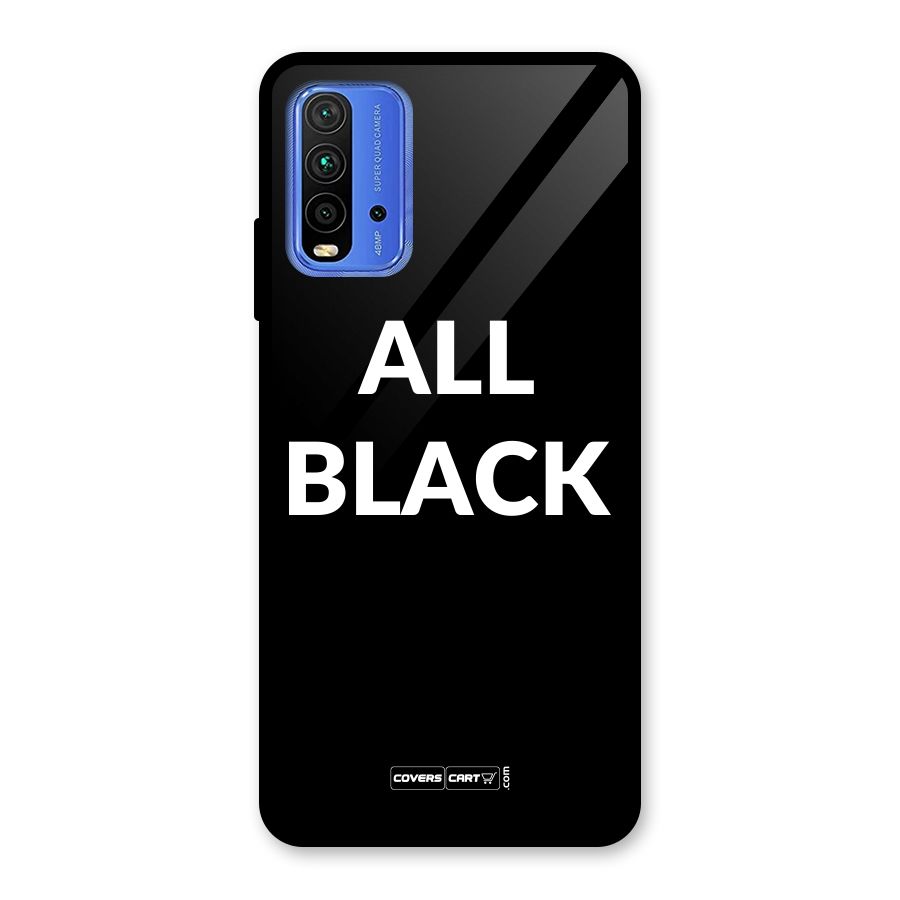 Raftaar All Black Glass Back Case for Redmi 9 Power
