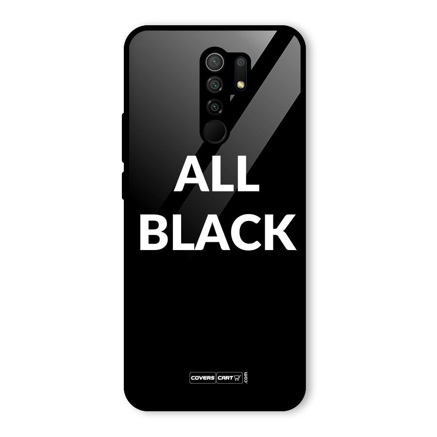 Raftaar All Black Glass Back Case for Redmi 9 Prime