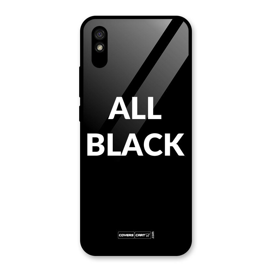 Raftaar All Black Glass Back Case for Redmi 9i