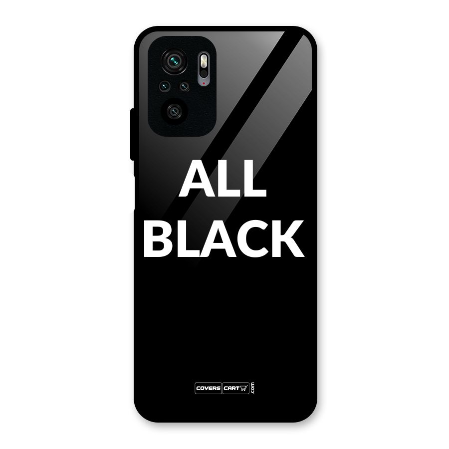 Raftaar All Black Glass Back Case for Redmi Note 10S