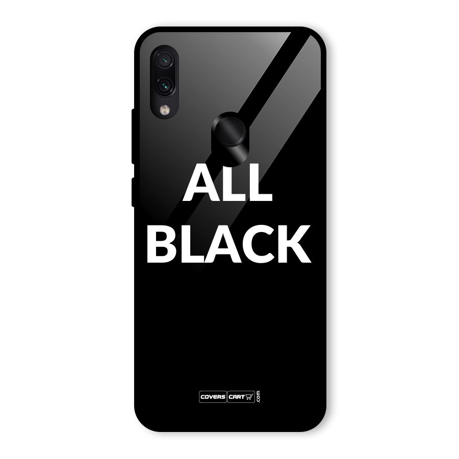 Raftaar All Black Glass Back Case for Redmi Note 7