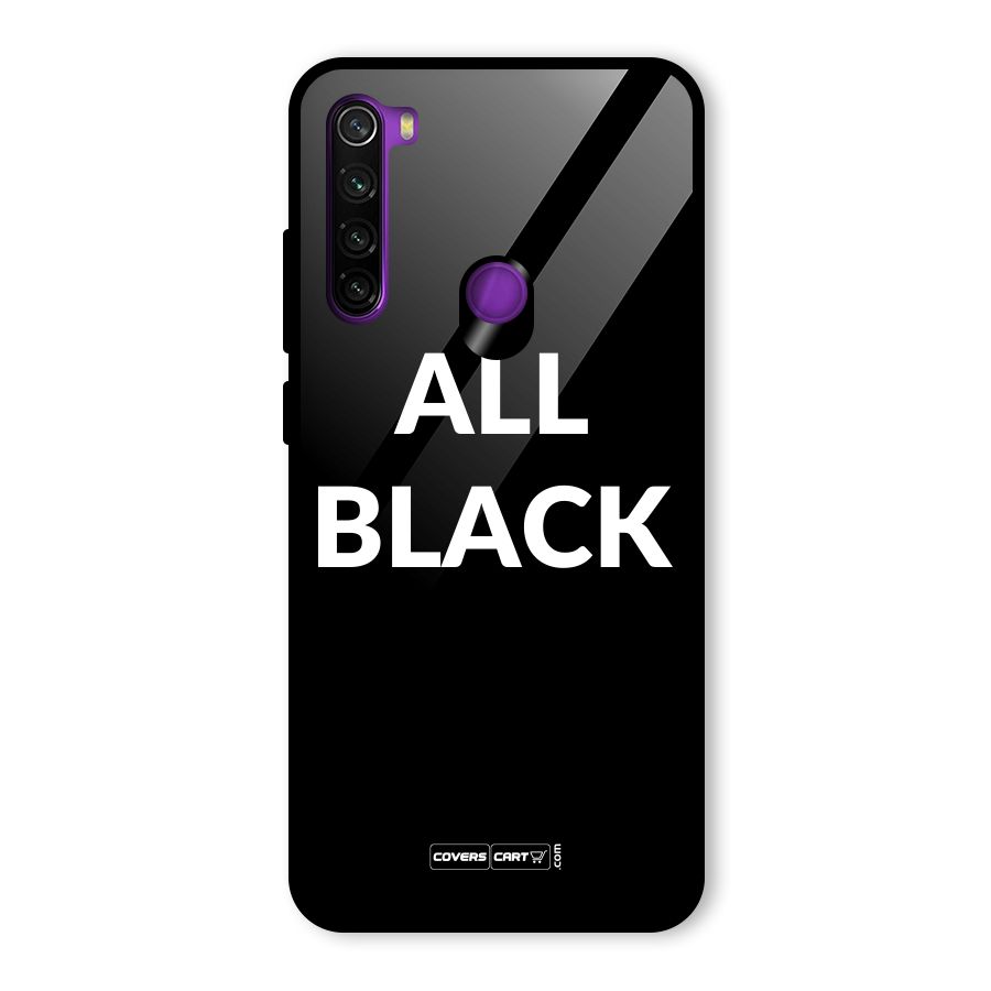 Raftaar All Black Glass Back Case for Redmi Note 8
