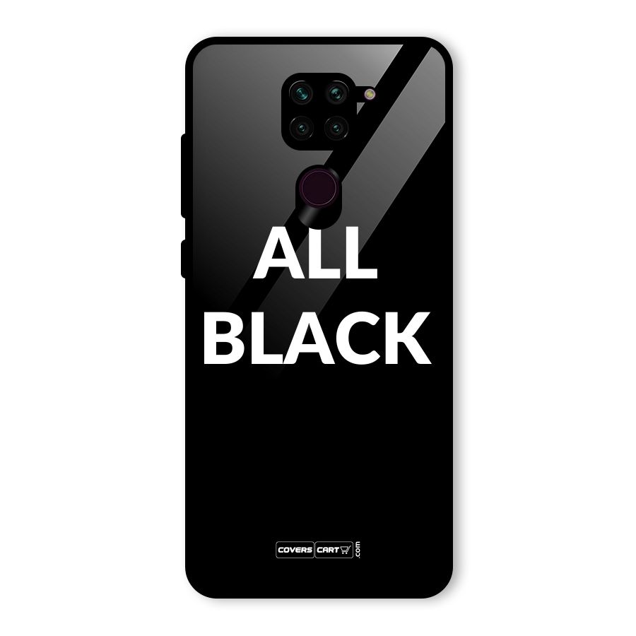 Raftaar All Black Glass Back Case for Redmi Note 9