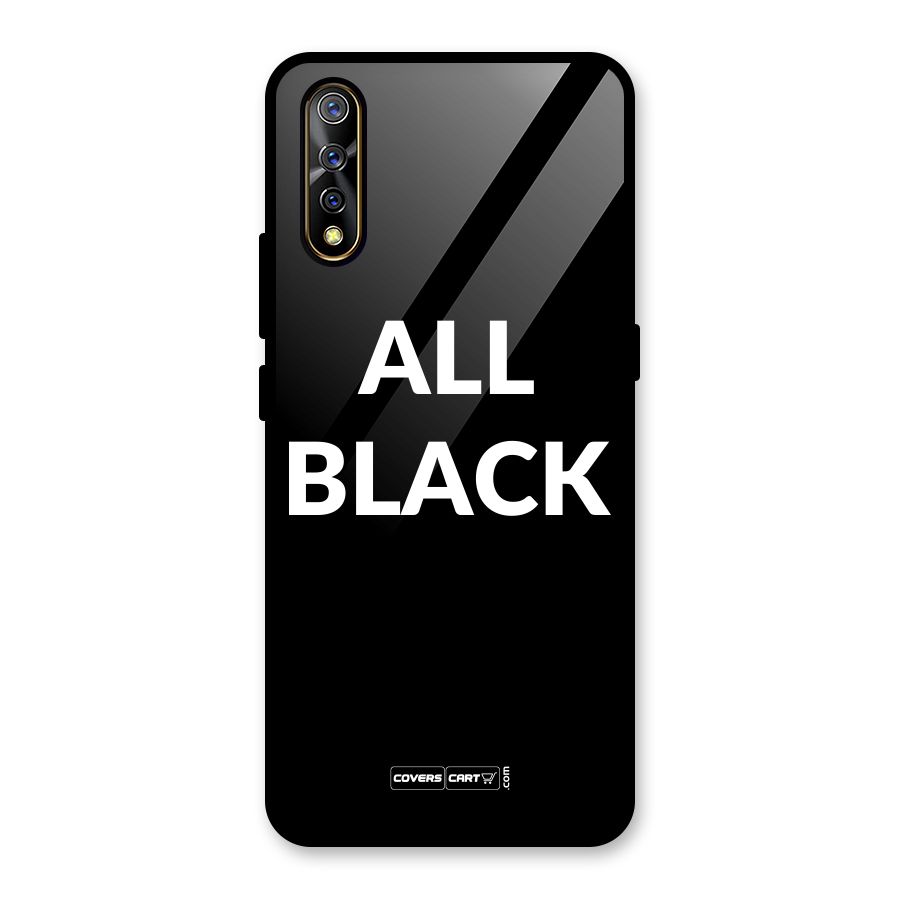 Raftaar All Black Glass Back Case for Vivo S1