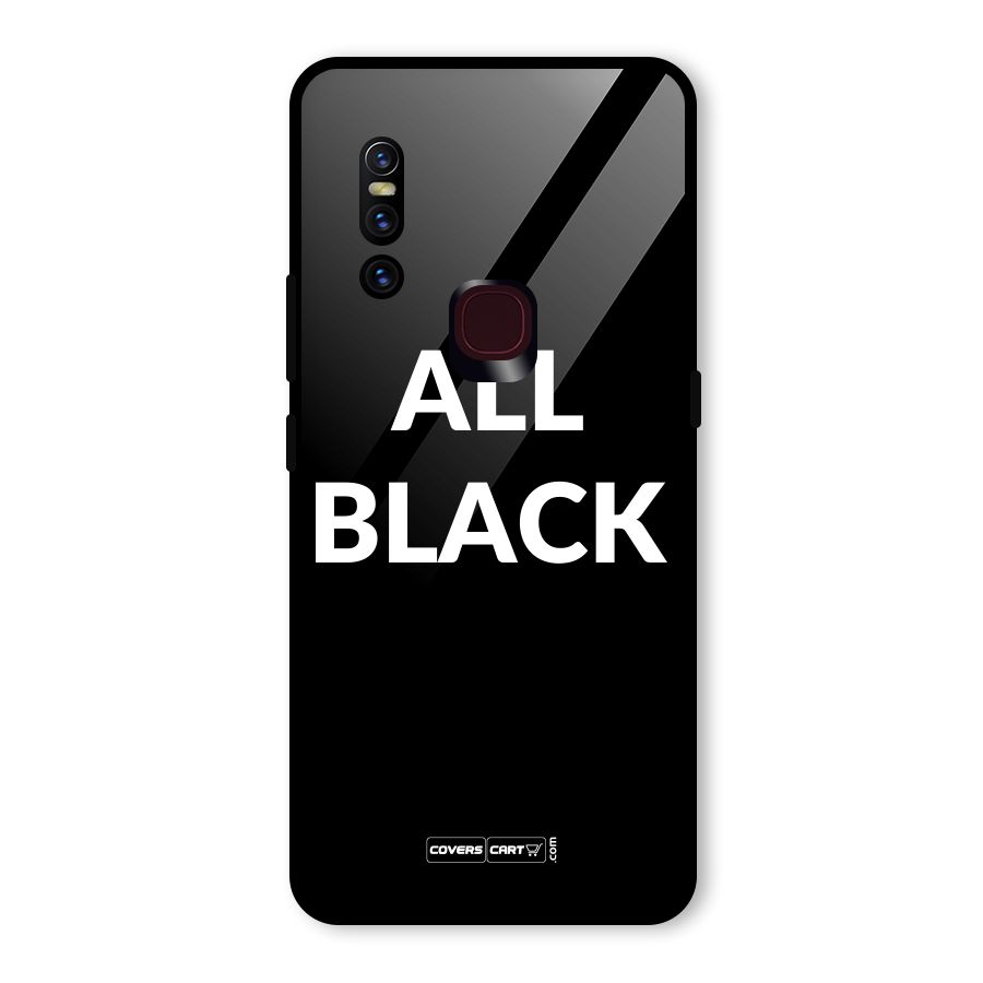 Raftaar All Black Glass Back Case for Vivo V15