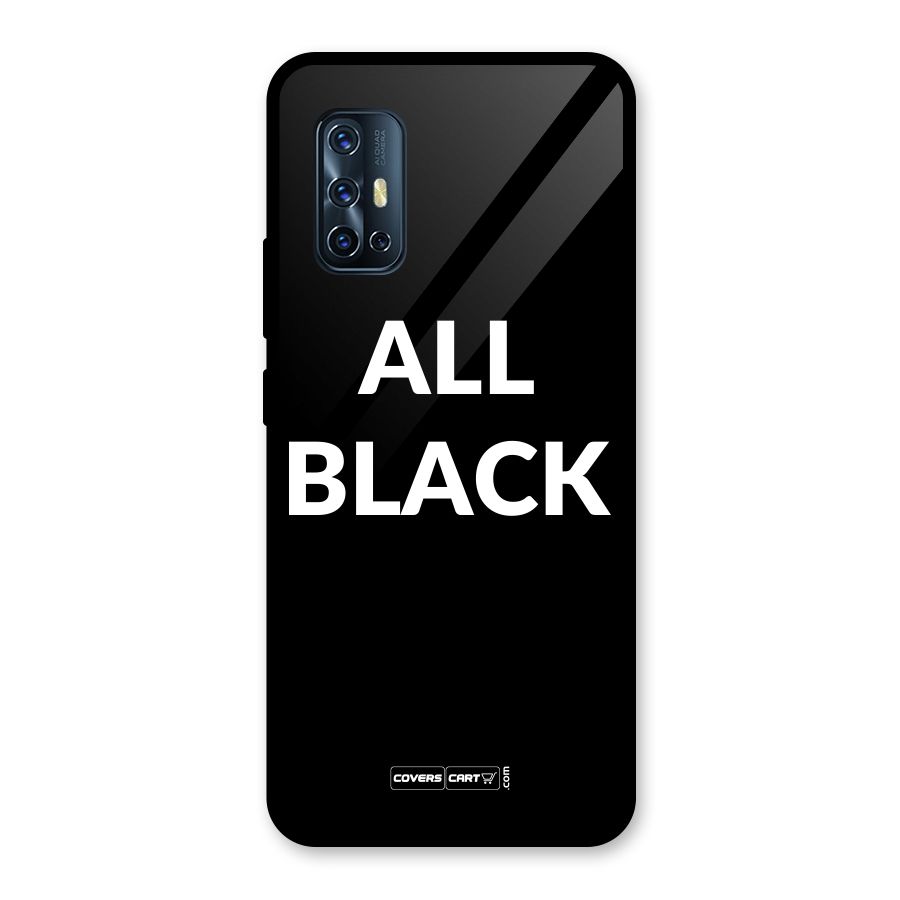Raftaar All Black Glass Back Case for Vivo V17