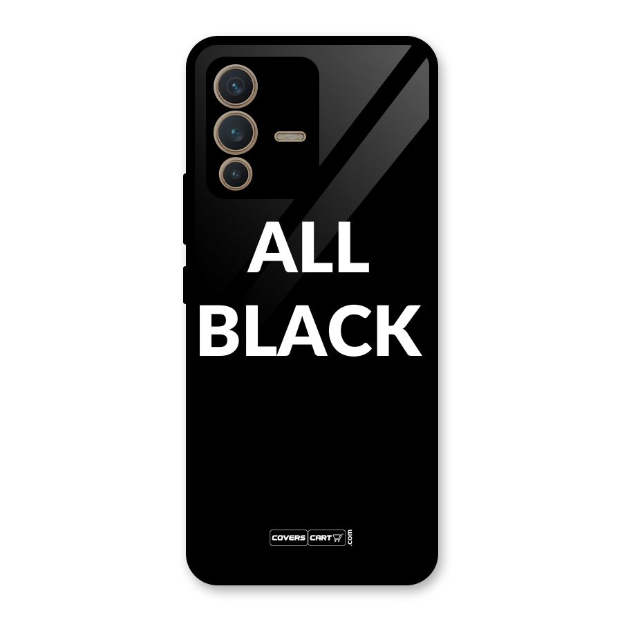 Raftaar All Black Glass Back Case for Vivo V23 5G