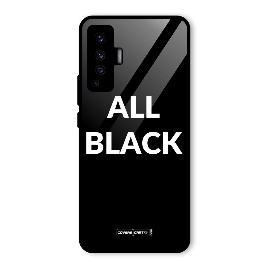 Raftaar All Black Glass Back Case for Vivo X50