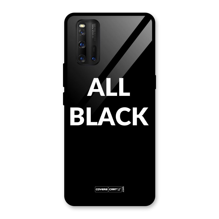 Raftaar All Black Glass Back Case for Vivo iQOO 3