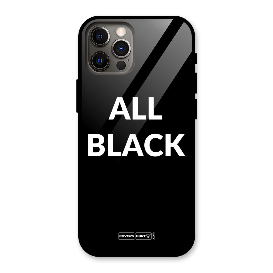 Raftaar All Black Glass Back Case for iPhone 12 Pro