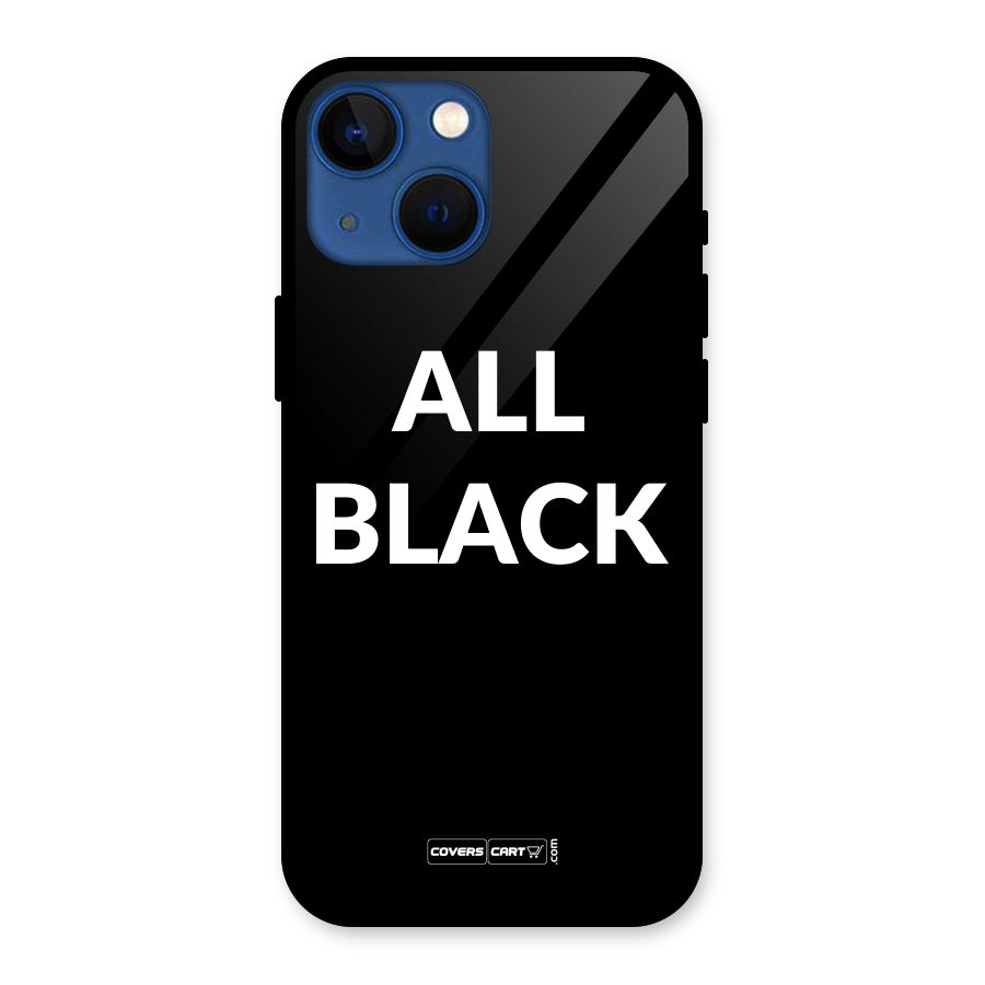 Raftaar All Black Glass Back Case for iPhone 13 Mini