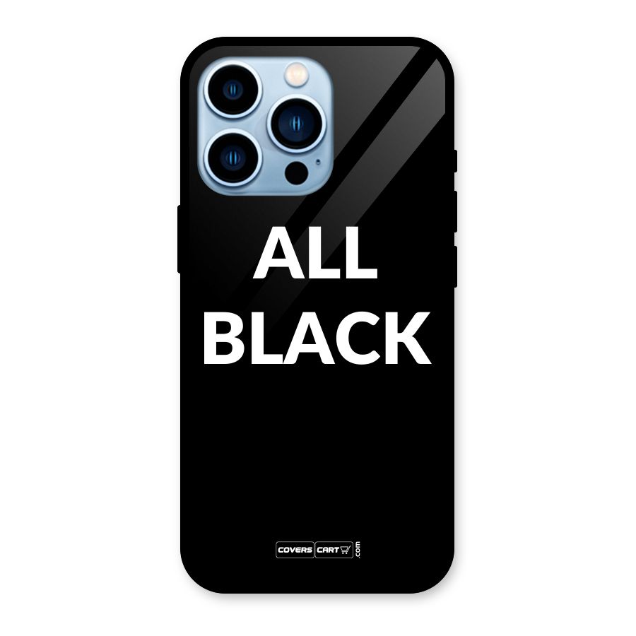 Raftaar All Black Glass Back Case for iPhone 13 Pro