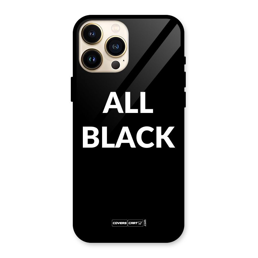 Raftaar All Black Glass Back Case for iPhone 13 Pro Max