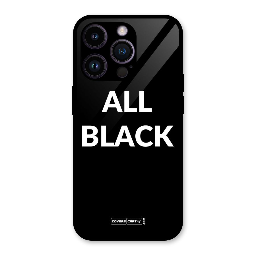 Raftaar All Black Glass Back Case for iPhone 14 Pro