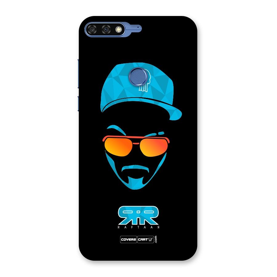 Raftaar Black and Blue Back Case for Honor 7C