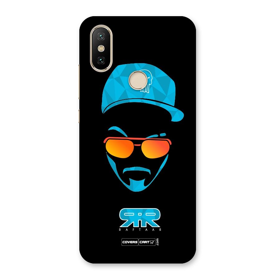 Raftaar Black and Blue Back Case for Mi A2