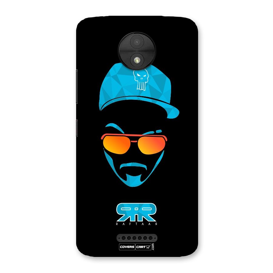 Raftaar Black and Blue Back Case for Moto C
