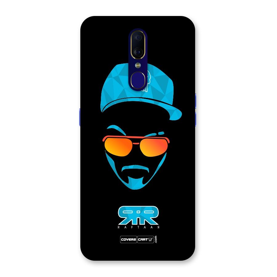Raftaar Black and Blue Back Case for Oppo F11
