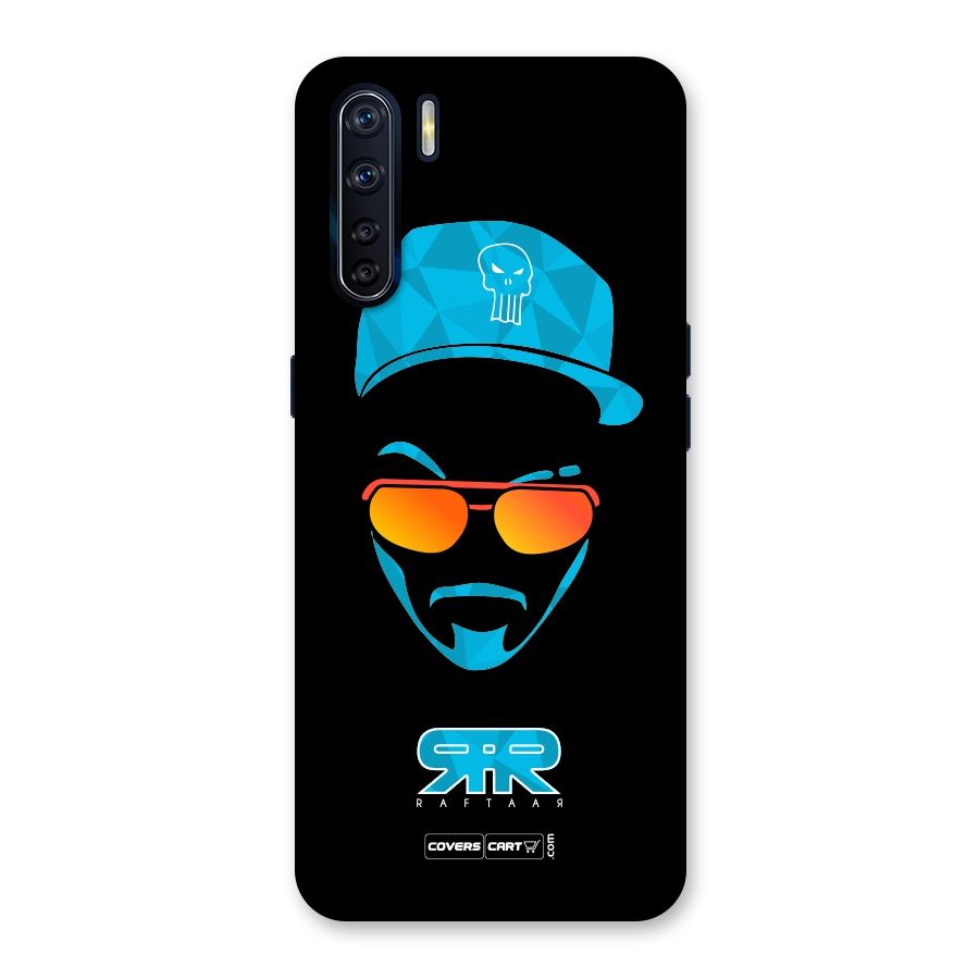 Raftaar Black and Blue Back Case for Oppo F15