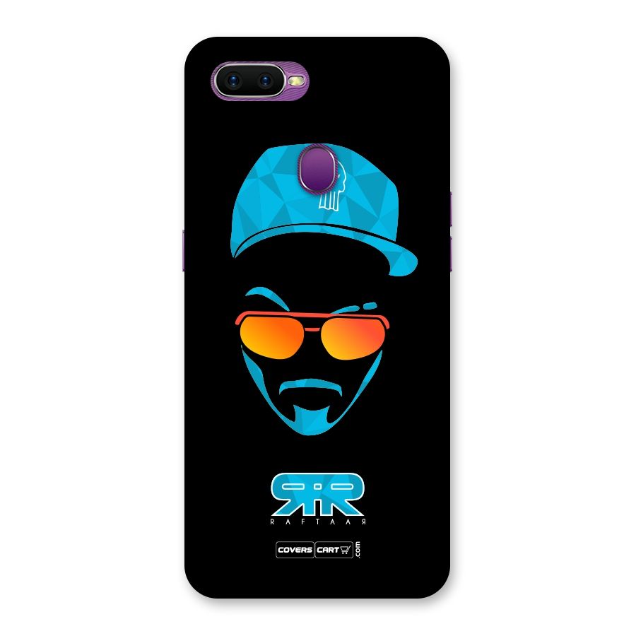 Raftaar Black and Blue Back Case for Oppo F9