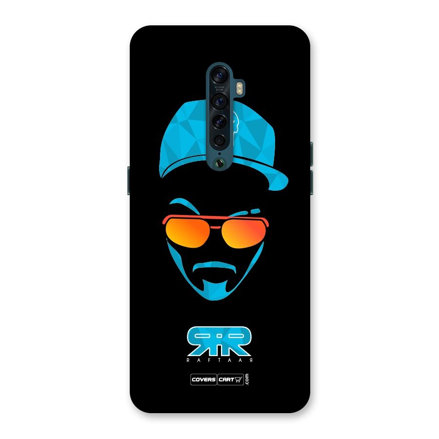 Raftaar Black and Blue Back Case for Oppo Reno2