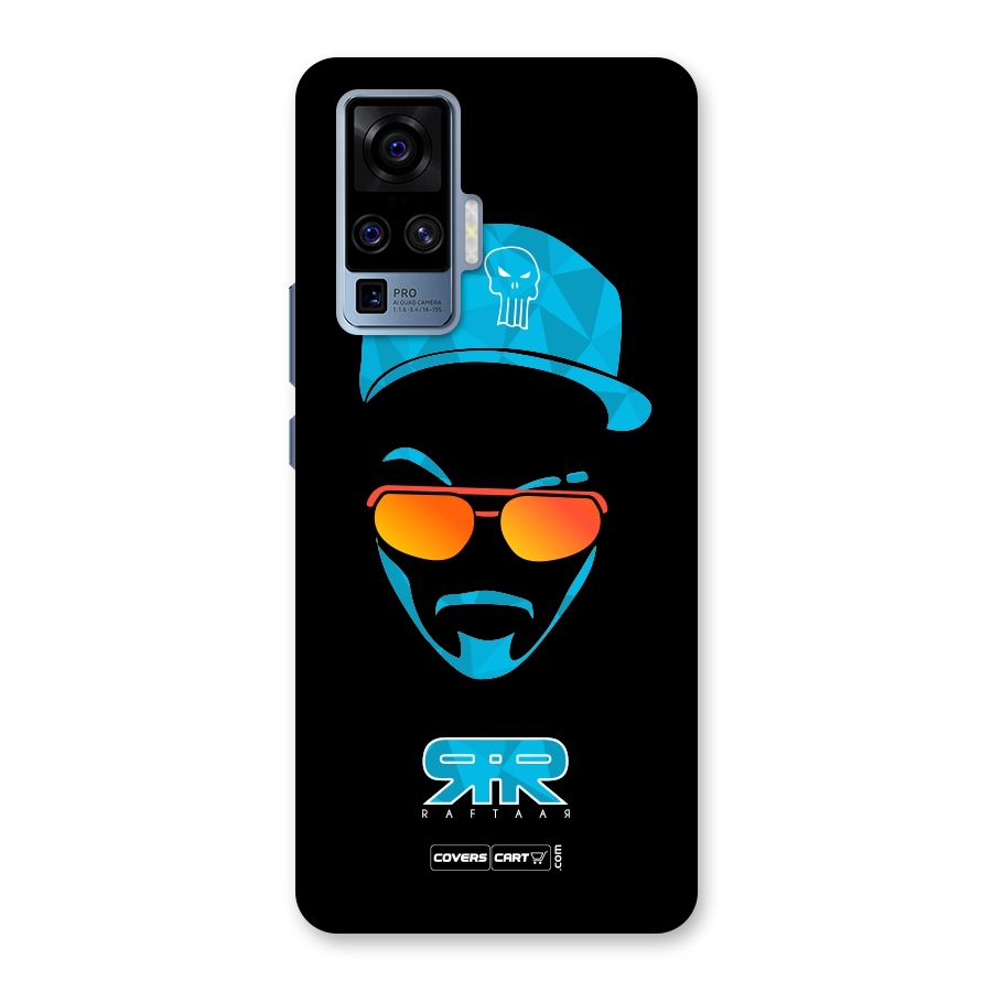 Raftaar Black and Blue Back Case for Vivo X50 Pro