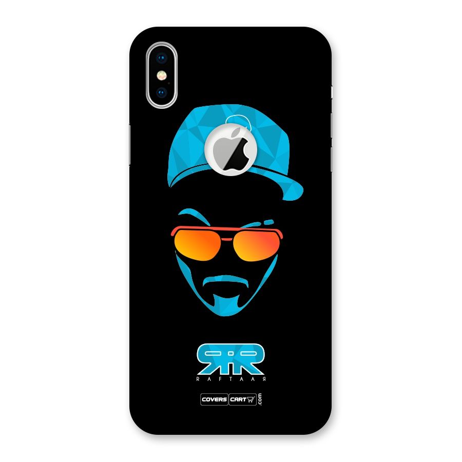 Raftaar Black and Blue Back Case for iPhone XS Logo Cut