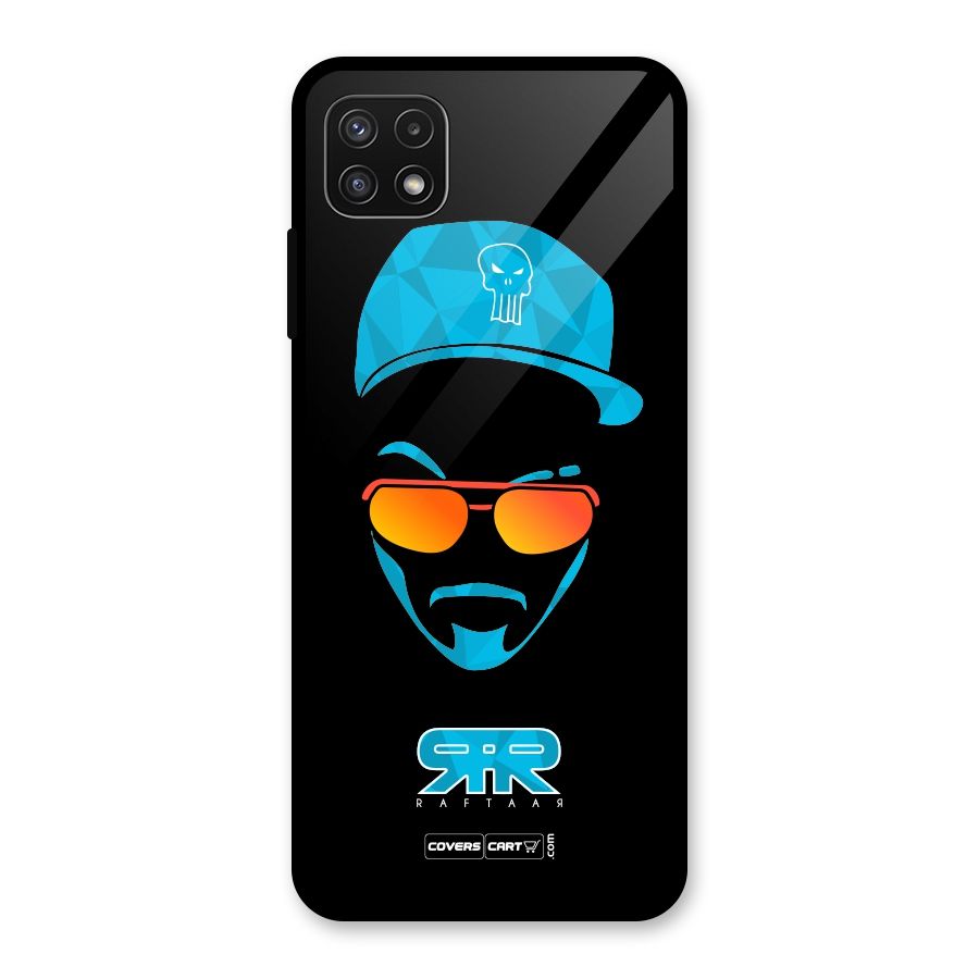 Raftaar Black and Blue Glass Back Case for Galaxy A22 5G