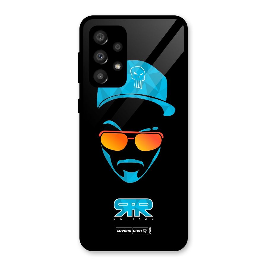 Raftaar Black and Blue Glass Back Case for Galaxy A32