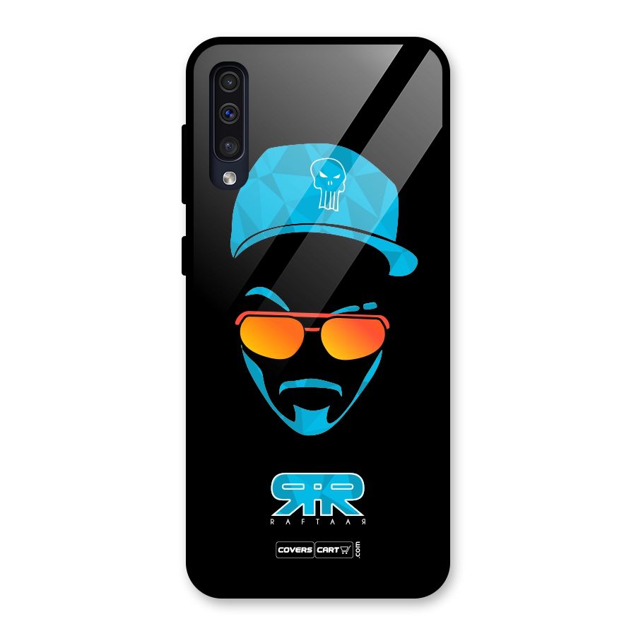 Raftaar Black and Blue Glass Back Case for Galaxy A50