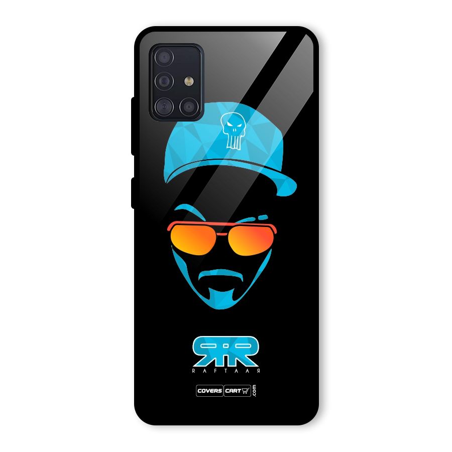 Raftaar Black and Blue Glass Back Case for Galaxy A51