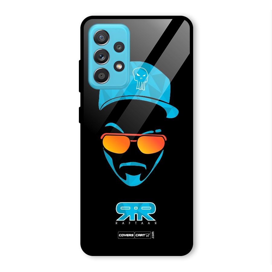 Raftaar Black and Blue Glass Back Case for Galaxy A52